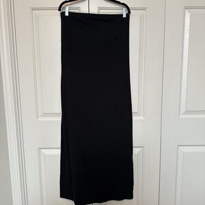 Strapless Black Midi Dress